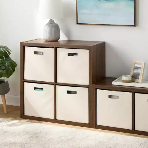 Organiseur de rangement 4 cubes de 13 po en noyer