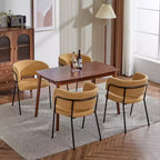 Lot de 4 chaises de salle à manger modernes rembourrées avec cadre en métal