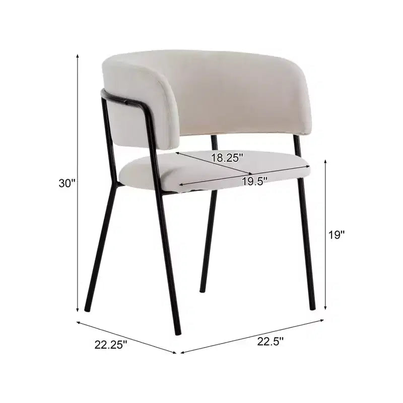 Lot de 4 chaises de salle à manger modernes rembourrées avec cadre en métal