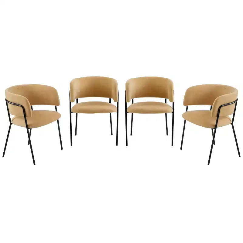 Lot de 4 chaises de salle à manger modernes rembourrées avec cadre en métal