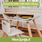Meuble d'appoint porte-disques 54", noir – grain de bois de chêne, poignées en laiton, passe-câbles