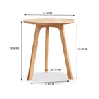Table d'appoint ronde minimaliste à trois pieds en chêne massif de 50 cm de hauteur