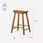 Tabouret de comptoir de cuisine en bois sans dossier Luna 26 po