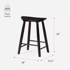 Tabouret de comptoir de cuisine en bois sans dossier Luna 26 po