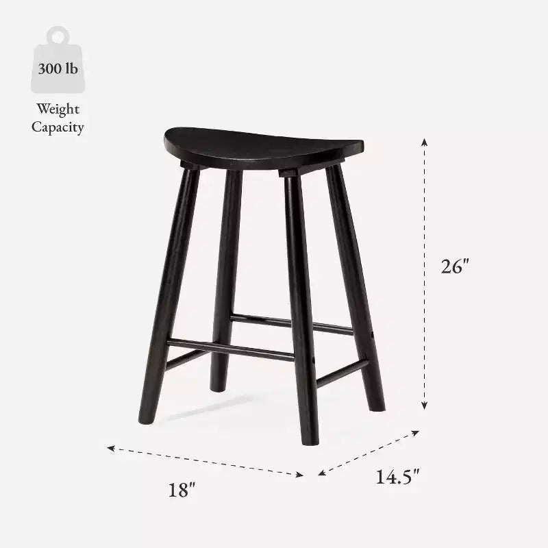 Tabouret de comptoir de cuisine en bois sans dossier Luna 26 po