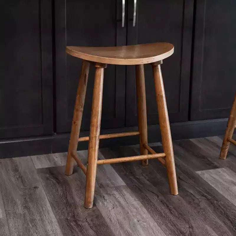 Tabouret de comptoir de cuisine en bois sans dossier Luna 26 po