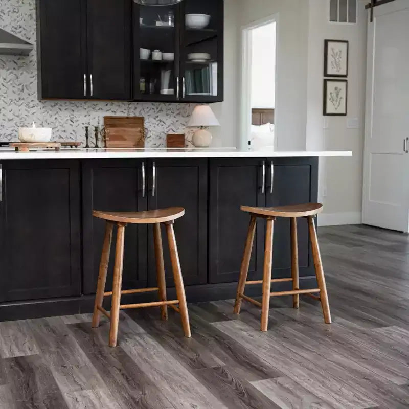 Tabouret de comptoir de cuisine en bois sans dossier Luna 26 po