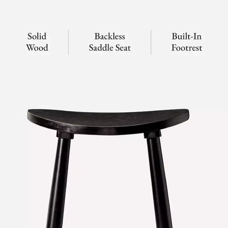 Tabouret de comptoir de cuisine en bois sans dossier Luna 26 po