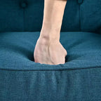 Fauteuil club en tissu capitonné avec pieds en bois de bouleau pour salon et chambre