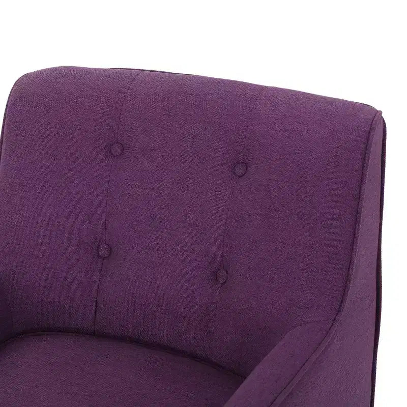 Fauteuil club en tissu capitonné avec pieds en bois de bouleau pour salon et chambre
