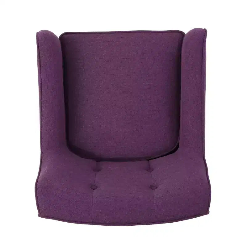 Fauteuil club en tissu capitonné avec pieds en bois de bouleau pour salon et chambre