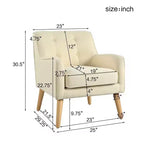 Fauteuil club en tissu capitonné avec pieds en bois de bouleau pour salon et chambre