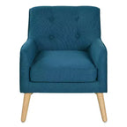 Fauteuil club en tissu capitonné avec pieds en bois de bouleau pour salon et chambre