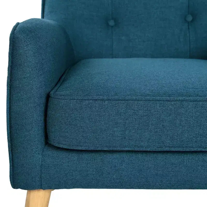 Fauteuil club en tissu capitonné avec pieds en bois de bouleau pour salon et chambre