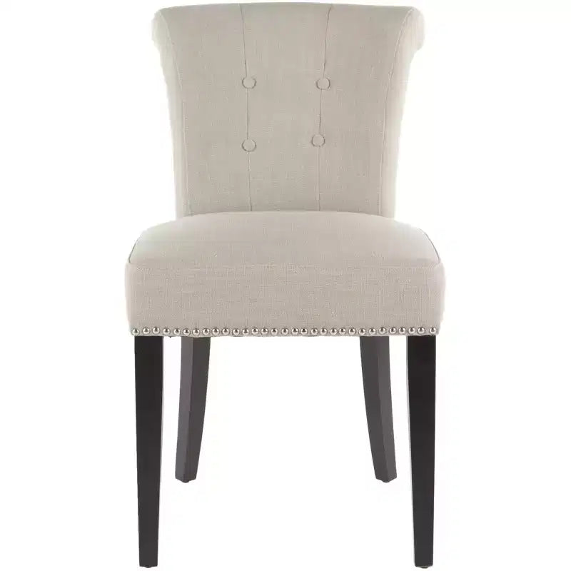 Lot de 2 chaises de bureau pivotantes Mid-Century Modern avec roulettes, crème