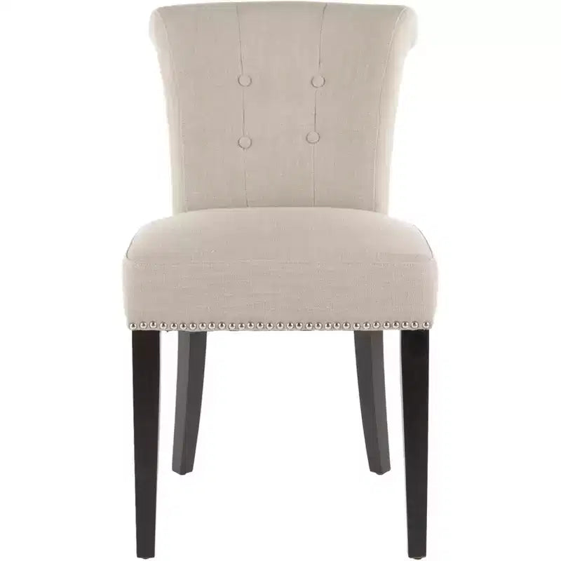 Lot de 2 chaises de bureau pivotantes Mid-Century Modern avec roulettes, crème