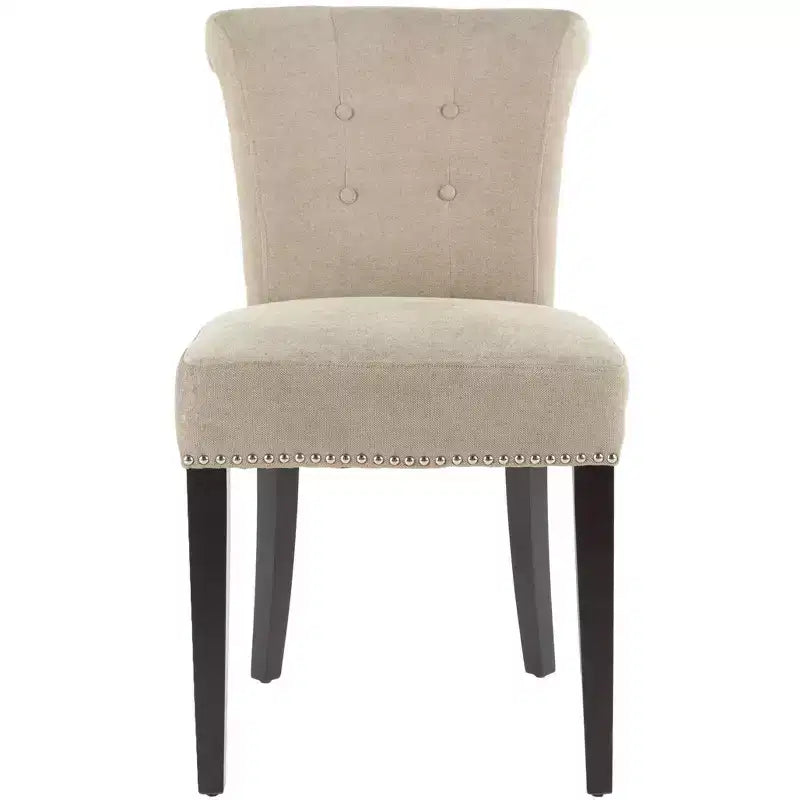 Lot de 2 chaises de bureau pivotantes Mid-Century Modern avec roulettes, crème