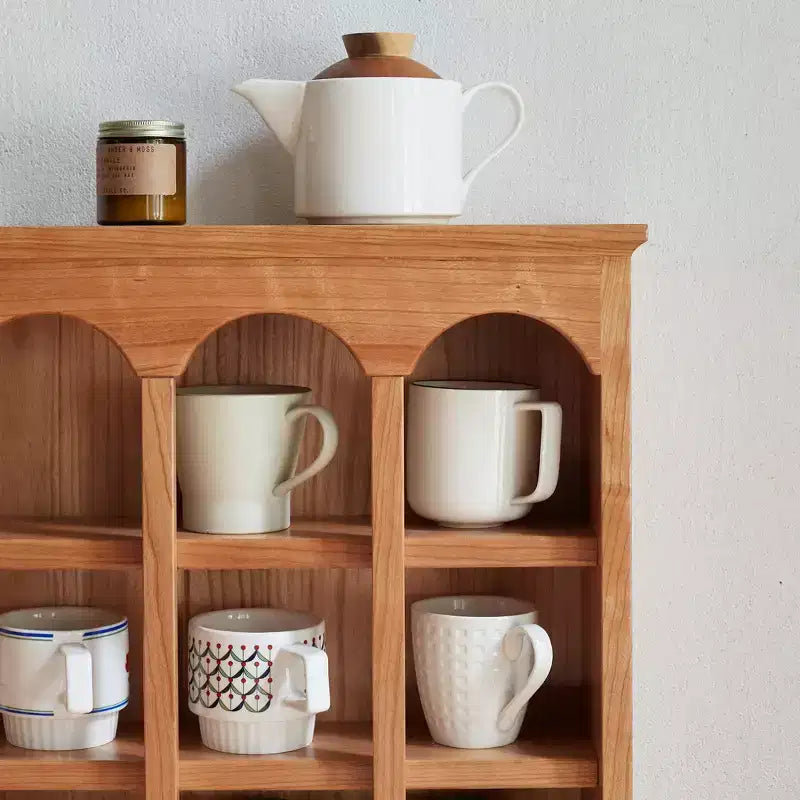 Étagère de rangement pour tasses en bois massif, 55,88 cm (H) x 60,96 cm (l)