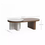 Table à manger ronde de 36 po, gris/acajou