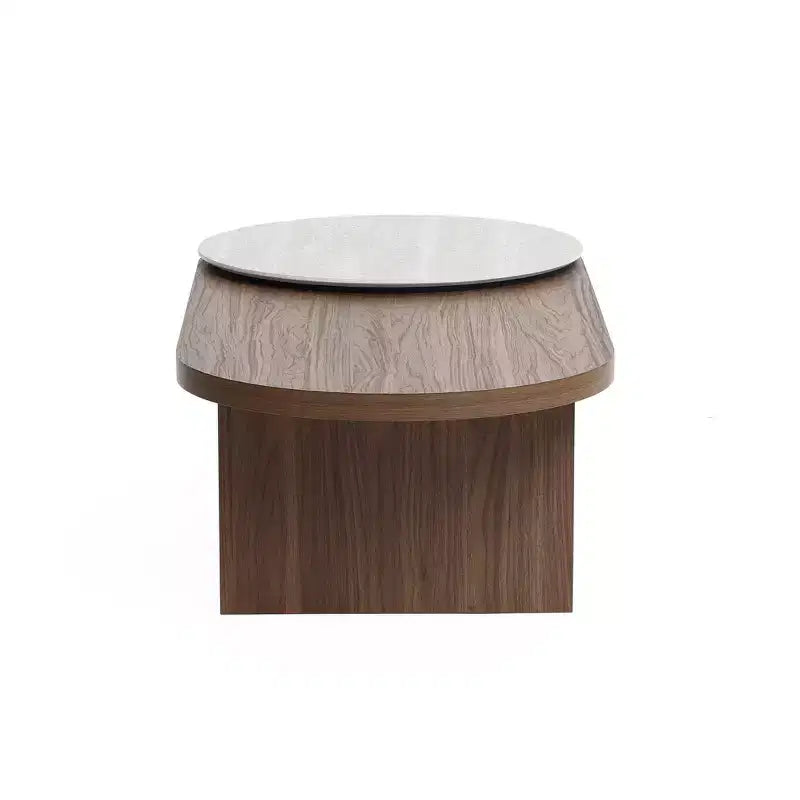 Table à manger ronde de 36 po, gris/acajou
