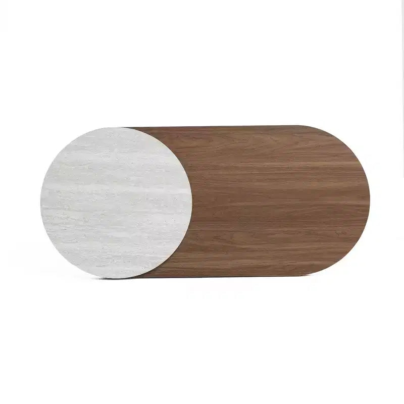 Table à manger ronde de 36 po, gris/acajou
