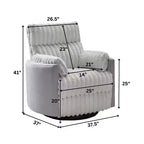 Fauteuil inclinable manuel en velours côtelé à grosses côtes
