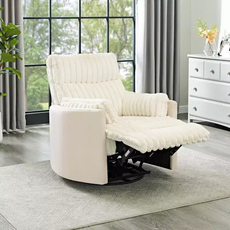 Fauteuil inclinable manuel en velours côtelé à grosses côtes