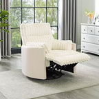 Fauteuil inclinable manuel en velours côtelé à grosses côtes