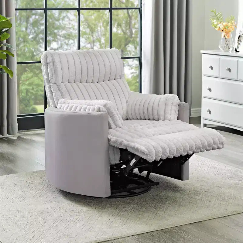 Fauteuil inclinable manuel en velours côtelé à grosses côtes