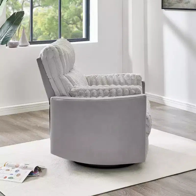 Fauteuil inclinable manuel en velours côtelé à grosses côtes