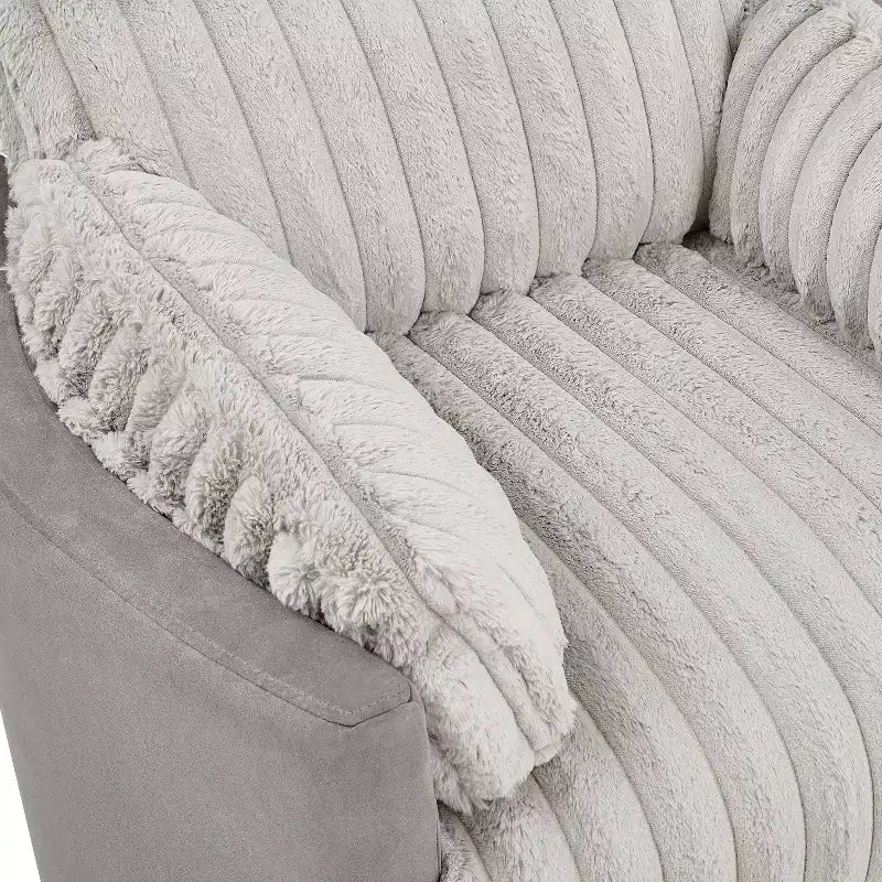 Fauteuil inclinable manuel en velours côtelé à grosses côtes