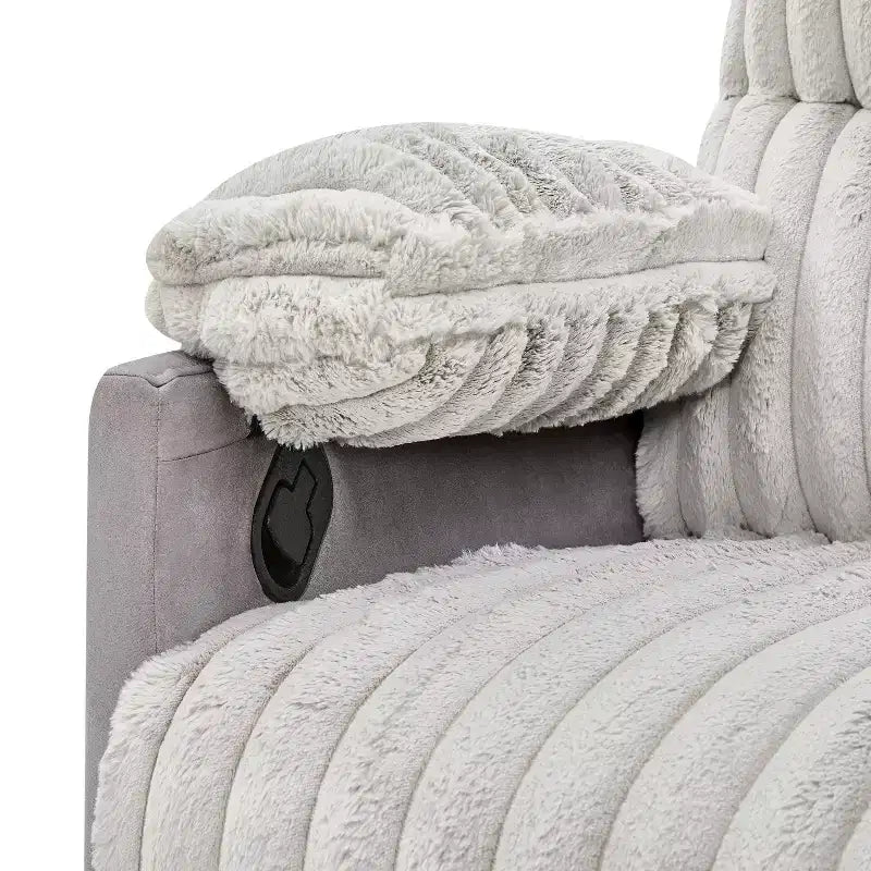 Fauteuil inclinable manuel en velours côtelé à grosses côtes