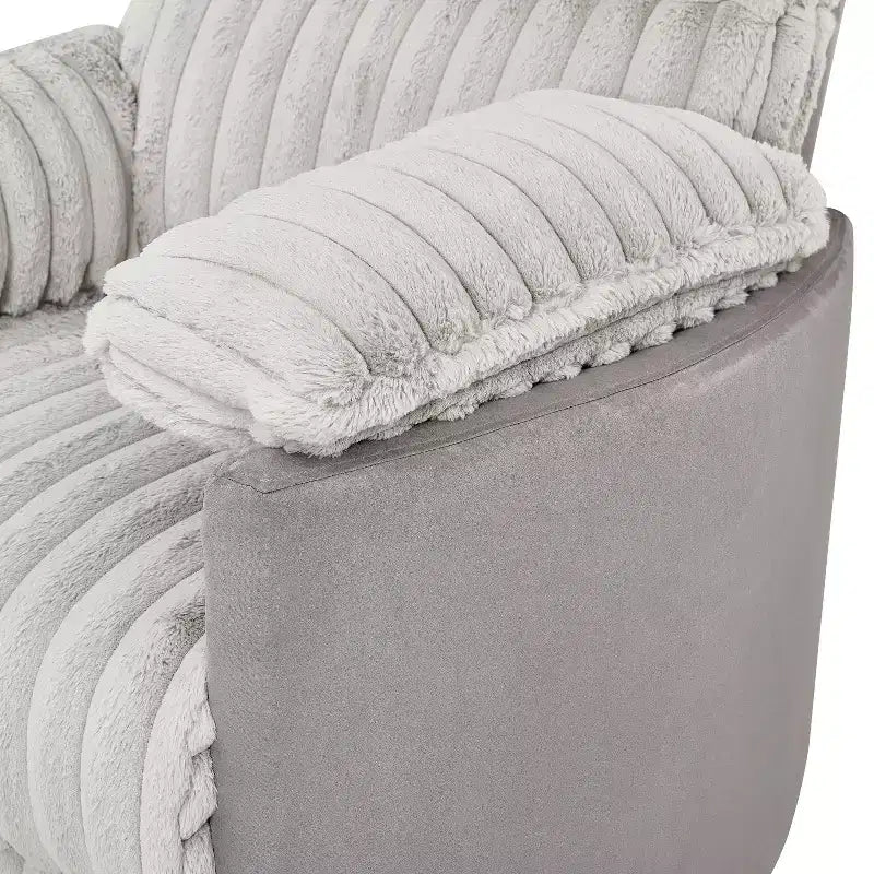 Fauteuil inclinable manuel en velours côtelé à grosses côtes