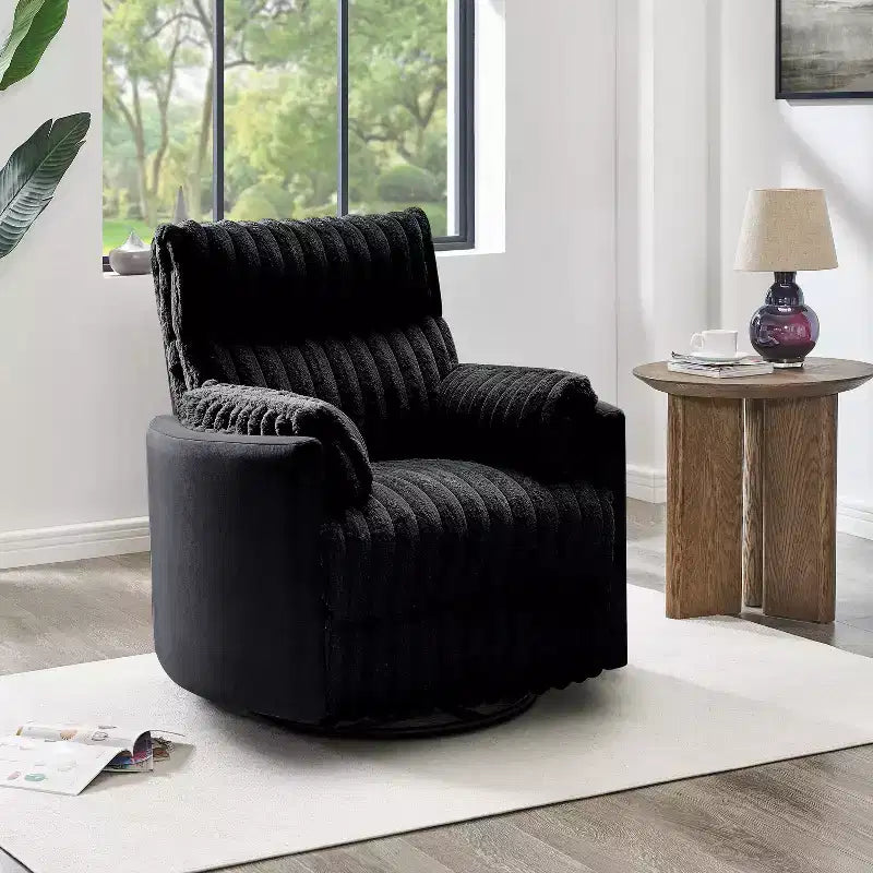 Fauteuil inclinable manuel en velours côtelé à grosses côtes