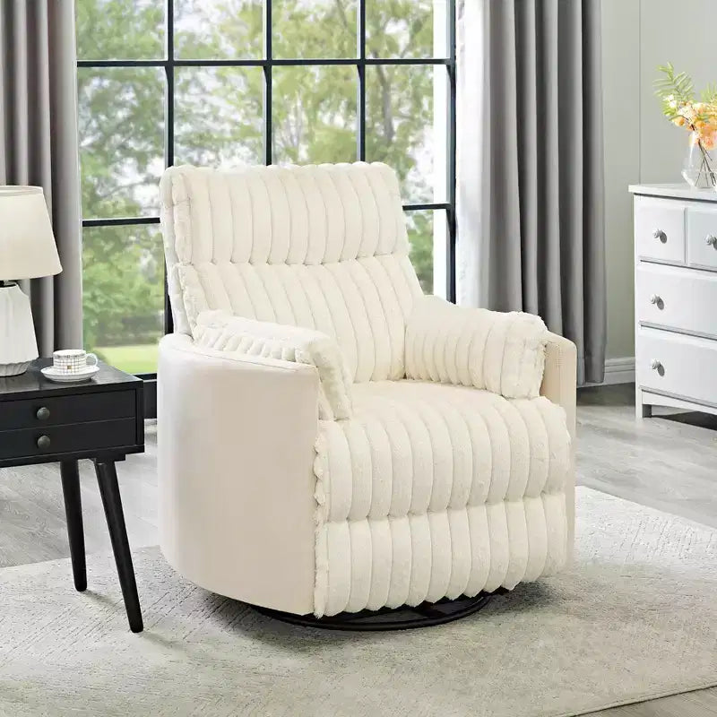 Fauteuil inclinable manuel en velours côtelé à grosses côtes