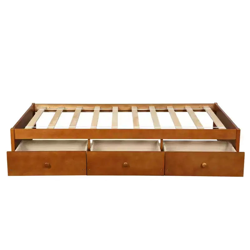 Lit plateforme jumeau avec 3 tiroirs de rangement