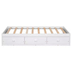 Lit plateforme jumeau avec 3 tiroirs de rangement