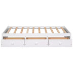 Lit plateforme jumeau avec 3 tiroirs de rangement