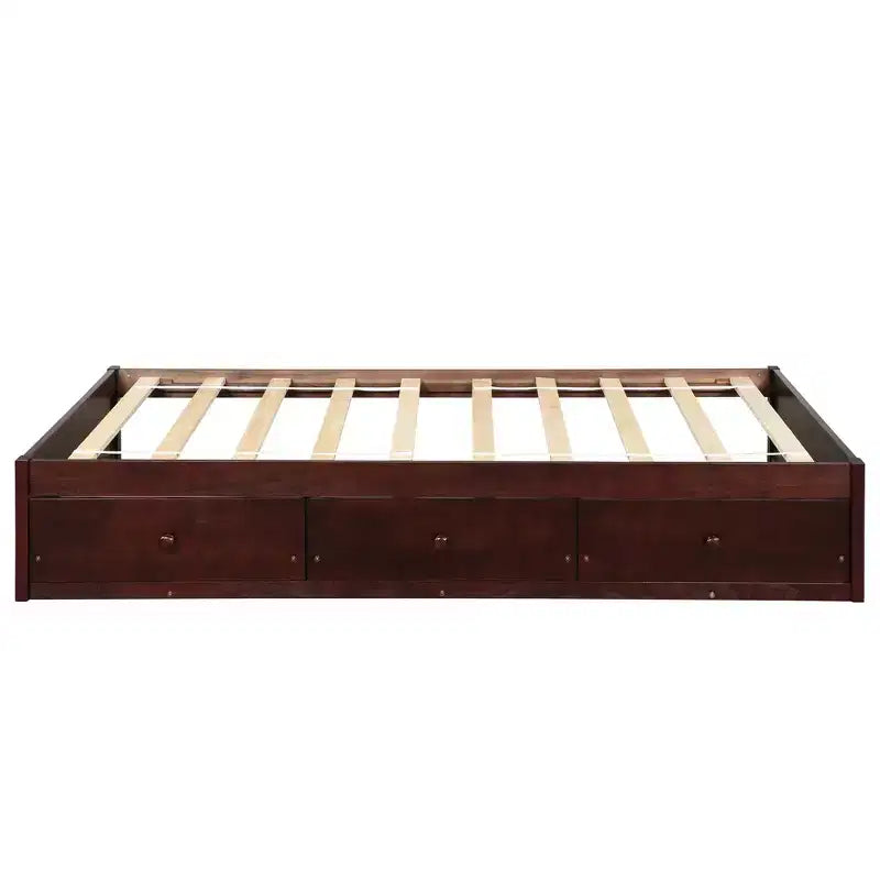 Lit plateforme jumeau avec 3 tiroirs de rangement