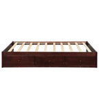 Lit plateforme jumeau avec 3 tiroirs de rangement