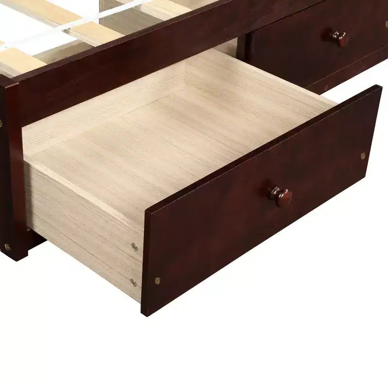 Lit plateforme jumeau avec 3 tiroirs de rangement