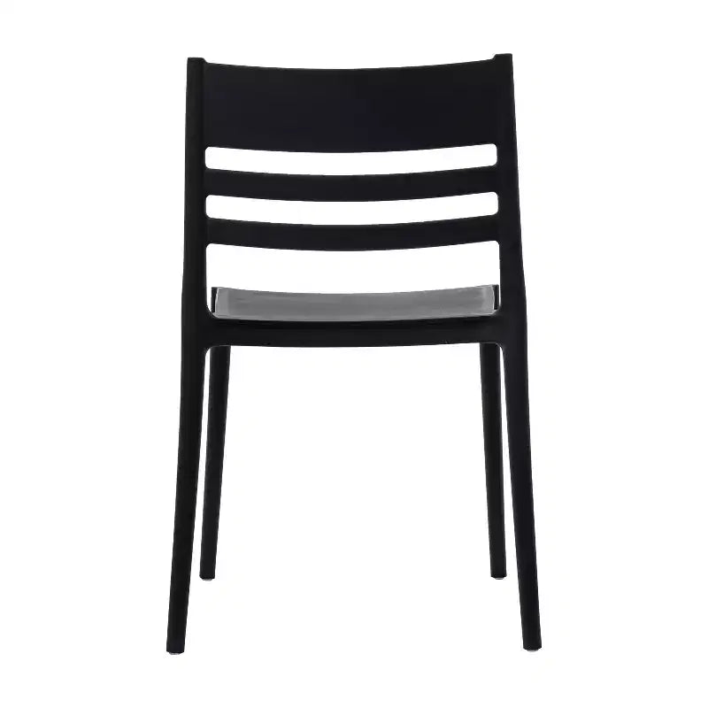 Lot de 4 chaises de patio empilables intérieur/extérieur avec dossier à lattes, en résine tout temps