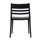 Lot de 4 chaises de patio empilables intérieur/extérieur avec dossier à lattes, en résine tout temps