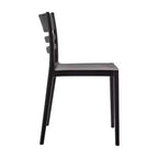Lot de 4 chaises de patio empilables intérieur/extérieur avec dossier à lattes, en résine tout temps