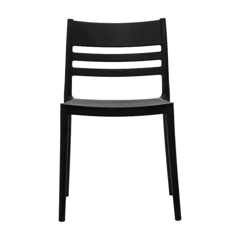 Lot de 4 chaises de patio empilables intérieur/extérieur avec dossier à lattes, en résine tout temps
