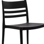 Lot de 4 chaises de patio empilables intérieur/extérieur avec dossier à lattes, en résine tout temps