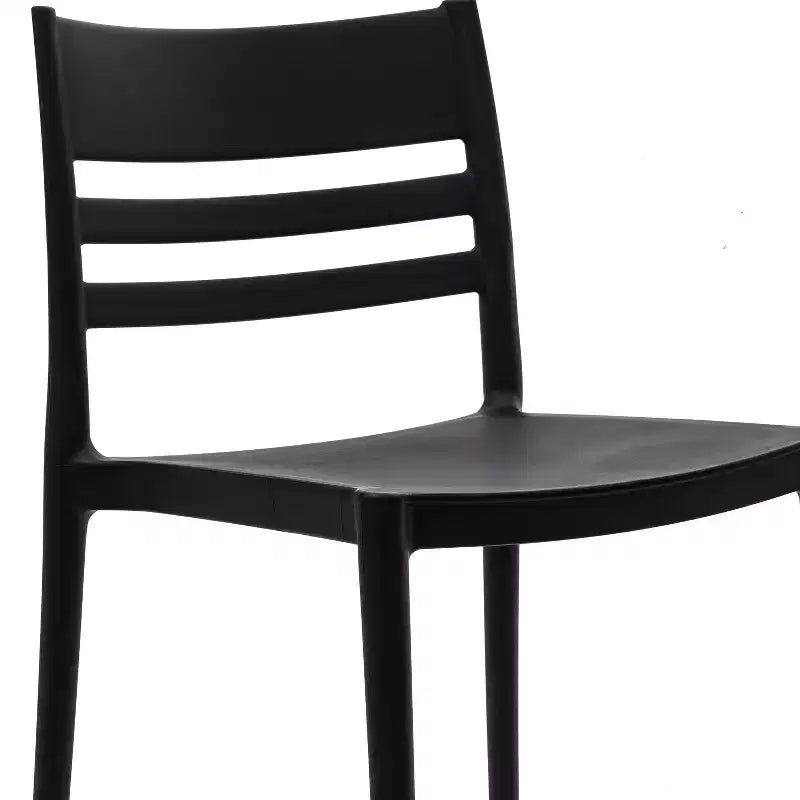Lot de 4 chaises de patio empilables intérieur/extérieur avec dossier à lattes, en résine tout temps