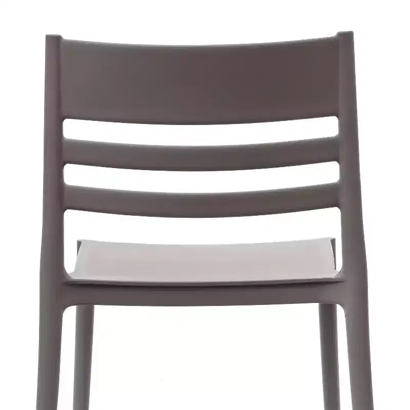 Lot de 4 chaises de patio empilables intérieur/extérieur avec dossier à lattes, en résine tout temps