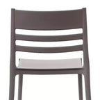 Lot de 4 chaises de patio empilables intérieur/extérieur avec dossier à lattes, en résine tout temps
