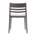 Lot de 4 chaises de patio empilables intérieur/extérieur avec dossier à lattes, en résine tout temps